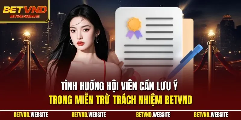 Tình huống hội viên cần lưu ý trong miễn trừ trách nhiệm BETVND